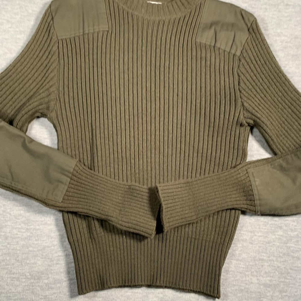 DSCP Valor Collection Sweater Mens 40 Olive‎ Green Wool Military Pullover Patch - Picture 2 of 11